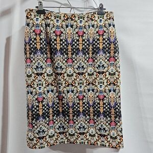 Nicole Miller Colorful Patterned Skirt Sz Large Euc!